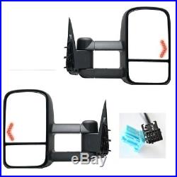 Towing For 2003-2007 Silverado Truck Mirrors Power Heated LED Turn Signals Pair
