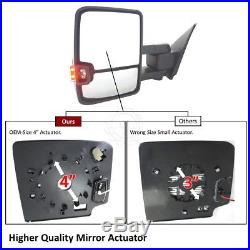 Towing Mirror Power Heated Turn Signal Spotlight Black Pair Set for GM Pickup