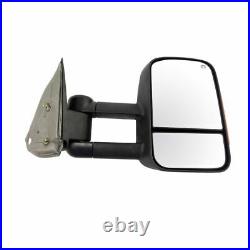 Towing Mirror Power Heated Turn Signal Textured Black Pair for 03-06 GM Pickup