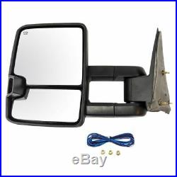 Towing Mirror Power Heated Turn Signal Textured Black Pair for 99-02 GM Pickup