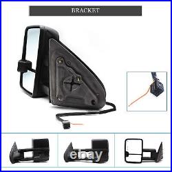 Towing Mirrors Fit For 15-19 Chevy Silverado 2500 Power Heated Turn Signal Black
