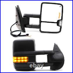 Towing Mirrors For 2007-2013 GMC Sierra 1500 2500 3500 Power Heated Turn Signal