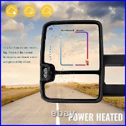 Towing Mirrors for 2007-13 Chevy Silverado GMC with Power Glass Turn Signal White