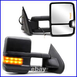 Towing Mirrors for 2014 2015 2016 2017 2018 Silverado Power Heated Turn Signal