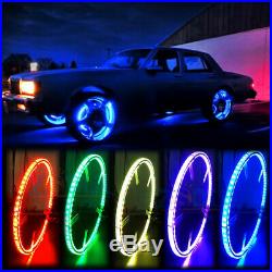 Turn Signal Function 17'' Car Truck LED Wheel Ring Rim Light Illuminate RGB