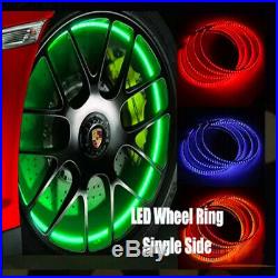 Turn Signal Function 17'' Car Truck LED Wheel Ring Rim Light Illuminate RGB