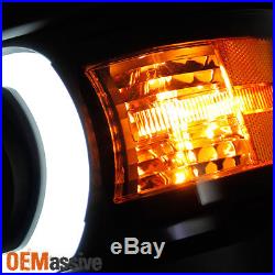 U Neon Bar Style Black Smoke 2014-15 Silverado 1500 LED DRL Projector Headlights