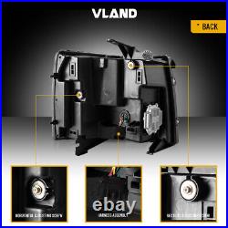 VLAND 1Pair Full LED Headlights For 2007-13 Chevy Silverado 1500/2500HD/3500HD