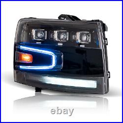 VLAND FULL LED Projector Headlights Sequential For 07-13 Chevrolet Silverado
