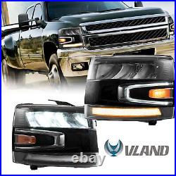 VLAND For 2007-2013 Chevy Silverado 1500 2500HD 3500HD Full LED Headlights Pair