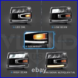 VLAND Full LED Headlights For 2007-2013 Chevrolet Silverado 1500 2500HD 3500HD