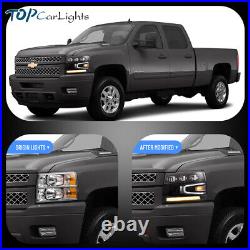 VLAND LED Headlights For 2007-13 Chevy Silverado 1500/2500HD/3500HD withAnimation