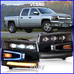 VLAND LED Headlights For 2007-13 Chevy Silverado 1500/2500HD/3500HD withSequential