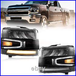 VLAND LED Headlights For 2007-13 Chevy Silverado 1500 2500HD 3500HD withSequential