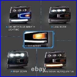 VLAND LED Headlights For 2007-13 Chevy Silverado 1500/2500HD/3500HD withSequential