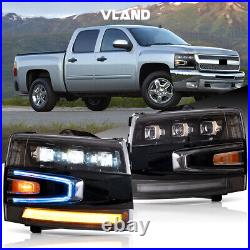 VLAND LED Headlights For 2007-13 Chevy Silverado 1500/2500HD/3500HD withSequential