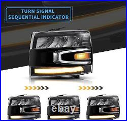 VLAND LED Reflector Headlights For 2007-2013 Chevy Silverado 1500 2500HD 3500HD